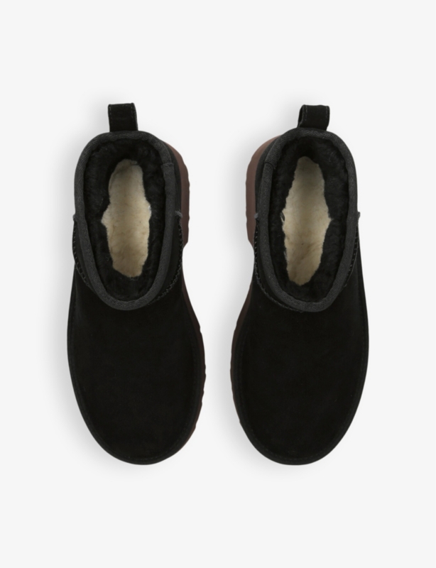 Classic Ultra Mini New Heights suede and shearling heeled ankle boots