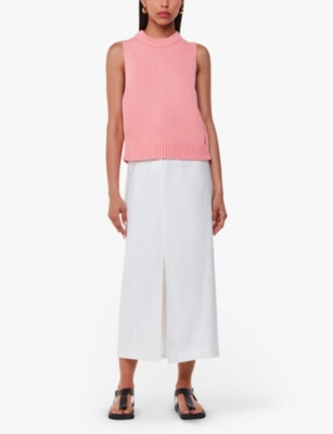 Whistles Indie Rib Detail Tank Top In Pink