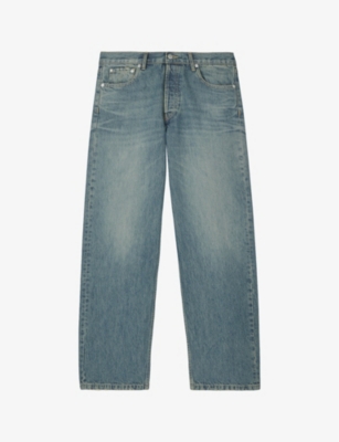 The Kooples Mens Used Rapiece Light-wash Straight-leg Mid-rise Denim Jeans