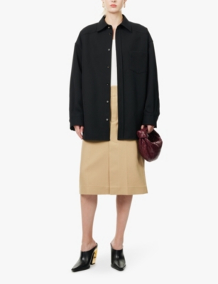 BOTTEGA VENETA: Long-sleeve relaxed-fit wool-twill shirt