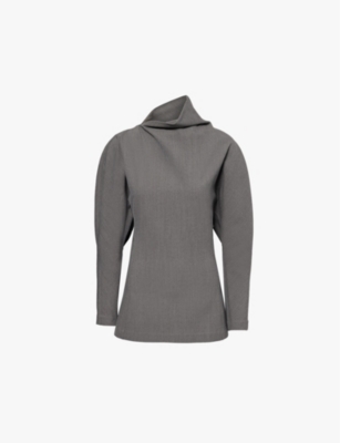 BOTTEGA VENETA: High-neck long-sleeve stretch-wool top
