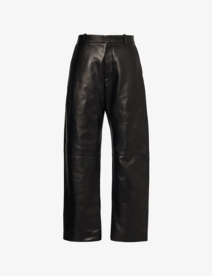 BOTTEGA VENETA: Panelled straight-leg leather trousers