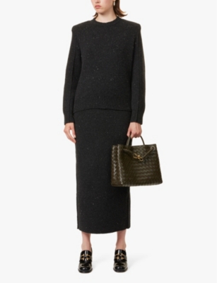 BOTTEGA VENETA: Tailored padded-shoulders stretch-wool blend jumper