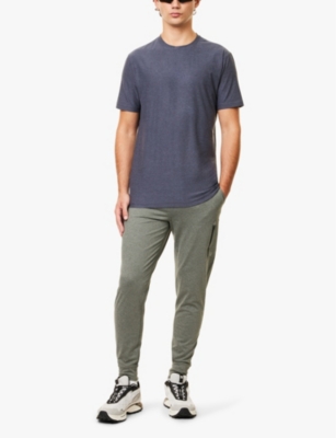 Vuori Mens Azure Heather Crewneck Moisture-wicking Relaxed Fit Stretch-jersey T-shirt In Azure Heather