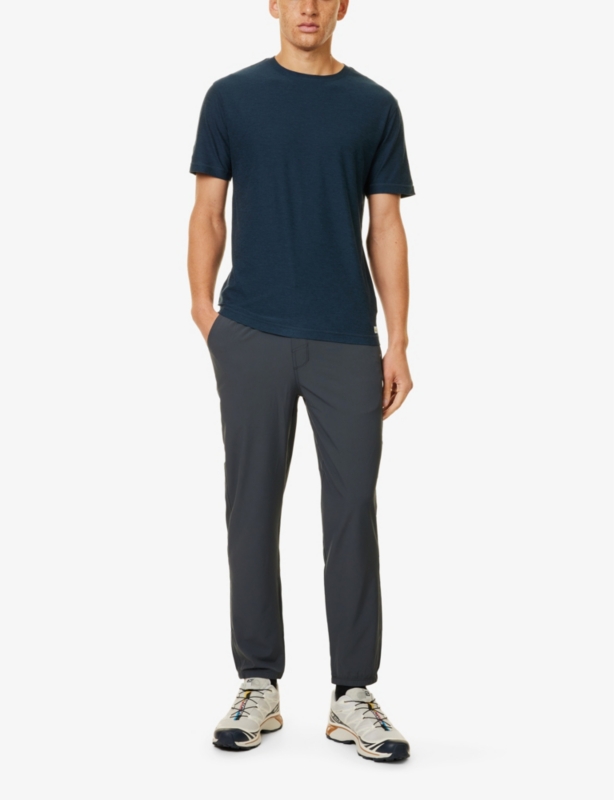 Crewneck moisture-wicking relaxed fit stretch-jersey T-shirt