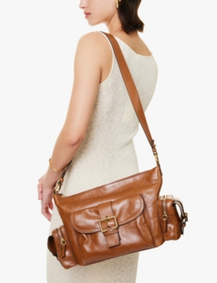 Shop Chloé Womens Clay Brown Camera Medium Leather Shoulder Bag