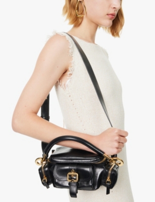 Shop Chloé Womens Black Zip-pockets Mini Cross-body Bag