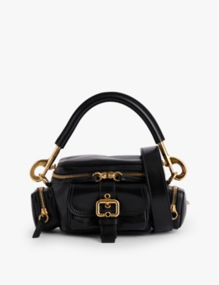 Shop Chloé Womens Black Zip-pockets Mini Cross-body Bag