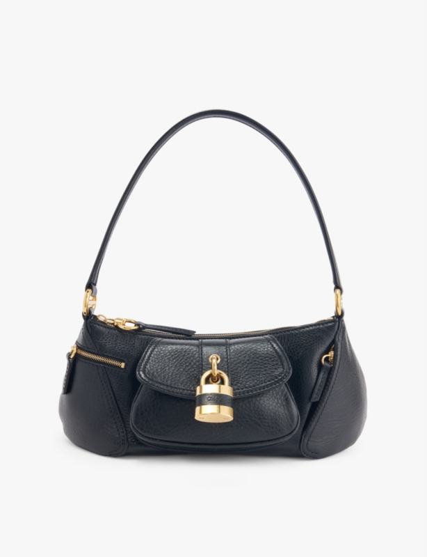 99 grained leather shoulder bag