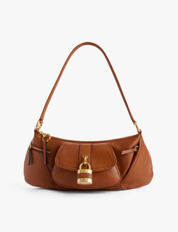 The 99 padlock-embellishment leather shoulder bag