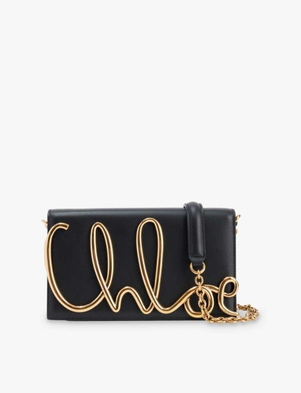 Brand-plaque leather cross-body bag