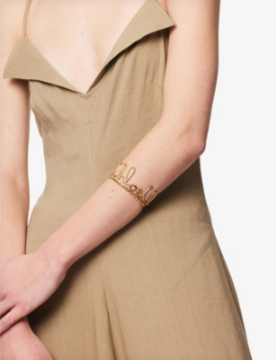 Shop Chloé Womens Vintage Gold Iconic Metal Bangle Set Of Two