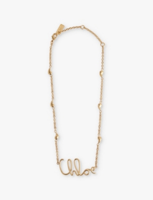 CHLOE - Chloé script brass necklace | Selfridges.com