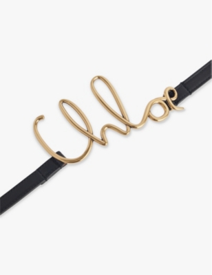 CHLOE: Chloe script-hardware leather belt