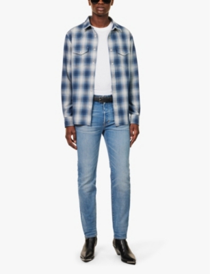 Shop Tom Ford Mens White Crewneck Long-sleeved Jersey T-shirt