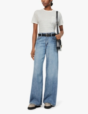 Rag & Bone Womens Beverly Featherweight Sofie Wide-leg High-rise Denim-blend Jeans In Beverly