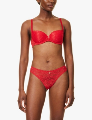 AUBADE: Rosessence mid-rise stretch-lace tanga briefs