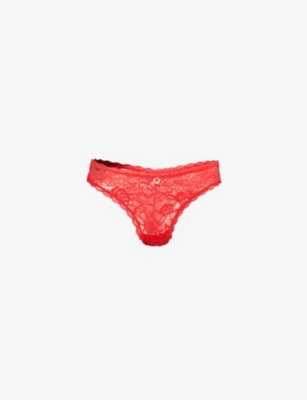 AUBADE: Rosessence mid-rise stretch-lace tanga briefs
