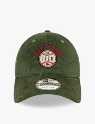 Shop New Era Mens 9twenty New York Corduroy Cotton-blend Baseball Cap Dark Green