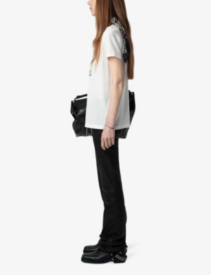 ZADIG&VOLTAIRE: Marta diamante-embellished short-sleeve cotton-blend T-shirt