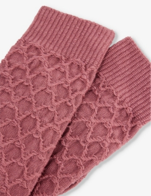 Shop Falke Womens  Colossal Nest Knitted Wool-blend Socks In 8936 Roan Rouge