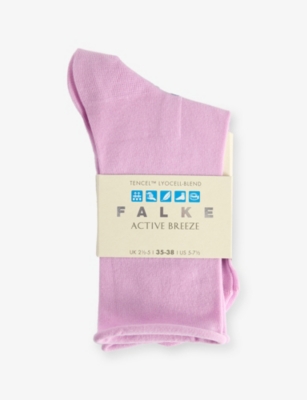 Falke Womens Shell Pink Active Breeze Stretch-lyocell-blend Socks