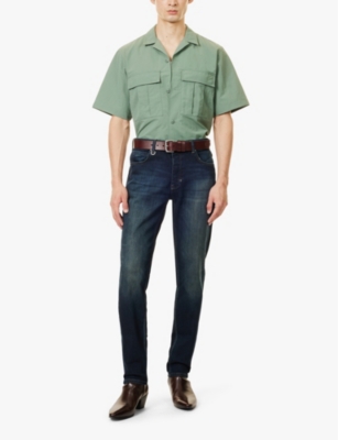 Neuw Mens On Union Lou Brand-patch Straight-leg Slim-fit Stretch-denim Blend Jeans In On Union