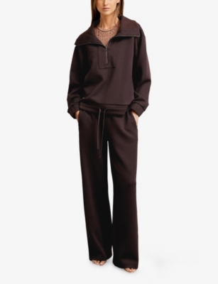 REISS: Laney half-zip relaxed-fit stretch-jersey sweatshirt