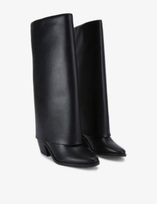 KG KURT GEIGER: Telling block-heel leather knee-high boots