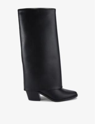 KG KURT GEIGER: Telling block-heel leather knee-high boots