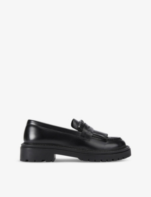 Kg Kurt Geiger Womens  Marty Tassel-front Leather Loafers In Black