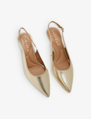 CARVELA WOMENS CARVELA ALLEGRA SLINGBACK HEELED FAUX-LEATHER PUMPS 