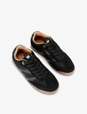 KG KURT GEIGER: Likely panelled mesh and suede low-top trainers