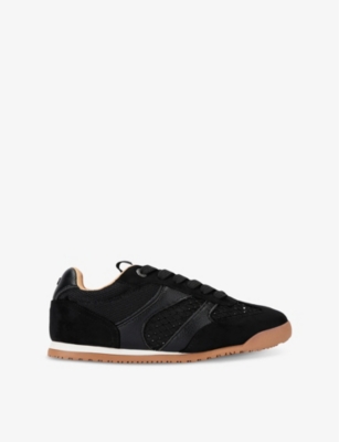KG KURT GEIGER: Likely panelled mesh and suede low-top trainers