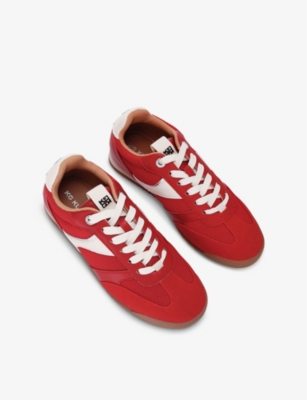 KG KURT GEIGER: Likely mesh and faux-suede low-top trainers