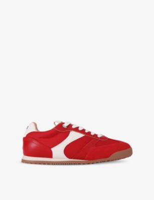 KG KURT GEIGER: Likely mesh and faux-suede low-top trainers