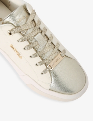 Carvela Womens  Santiana Faux-leather Low-top Trainers In Gold
