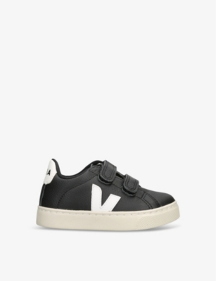 VEJA: Kids' Esplar logo-embroidered leather low-top trainers