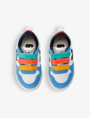 Shop Veja Kids' V-10 Leather Low-top Trainers Blue Othe In Blue Other