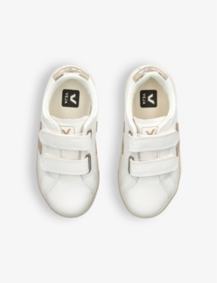Veja White/oth Kids' Esplar Logo-embroidered Leather Low-top Trainers Eur 28 / 10 Uk In White/oth