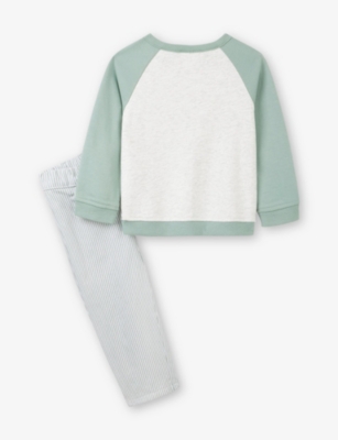THE LITTLE WHITE COMPANY: Turtle-Print Striped Cotton Pyjamas Set 1.5-6Years