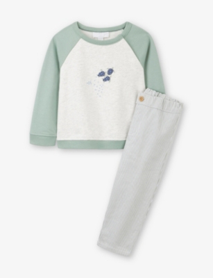 THE LITTLE WHITE COMPANY: Turtle-Print Striped Cotton Pyjamas Set 1.5-6Years