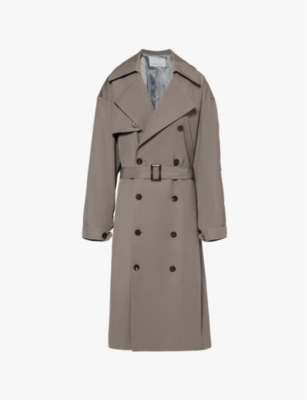 The Frankie Shop Mavis Oversized Trench Coat In Grey