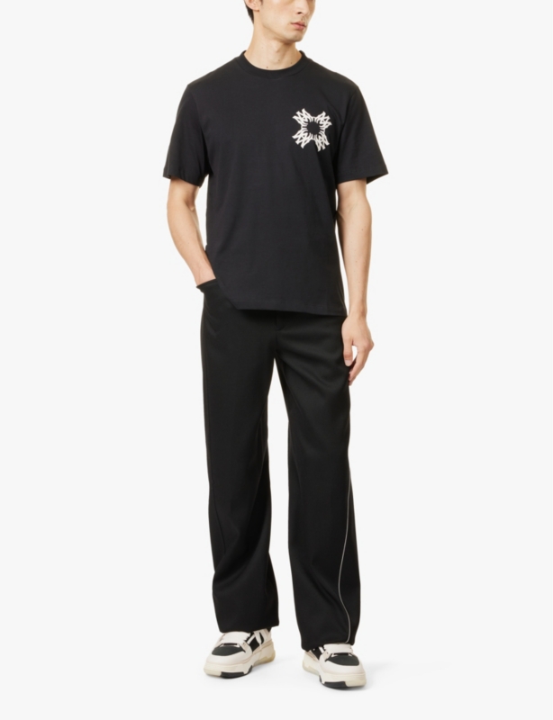 Quad branded cotton-jersey T-shirt