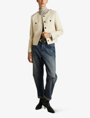 REISS: Blane cropped wool jacket