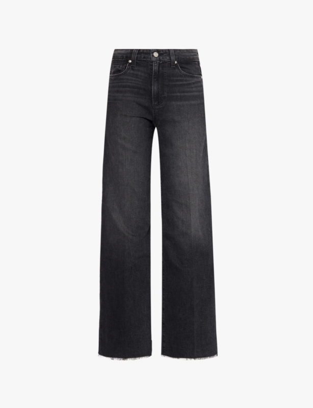 "Anessa 31"" faded-wash wide-leg high-rise denim-blend jeans"