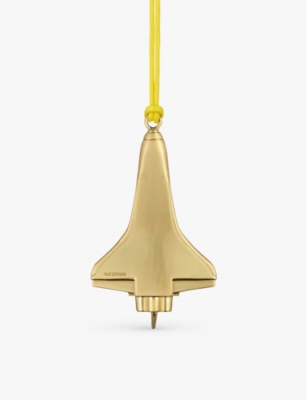 WATERFORD: Rocketship metal Christmas ornament 8cm