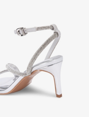 Paparazzi Low crystal-embellished metallic heeled sandals