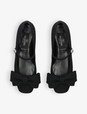 VALENTINO GARAVANI: Bow Jane silk ballet pumps