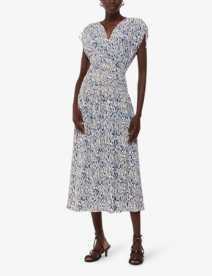Whistles Flaming Leopard Print Dress In Cream